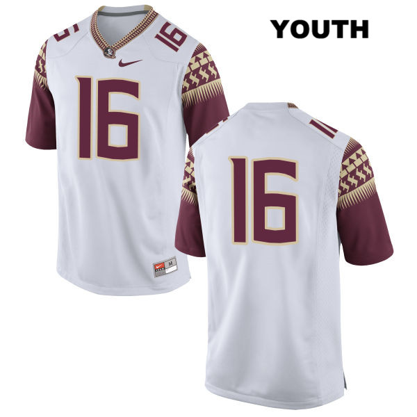Youth NCAA Nike Florida State Seminoles #16 Jacob Pugh College No Name White Stitched Authentic Football Jersey QTH4869IU